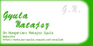 gyula matajsz business card